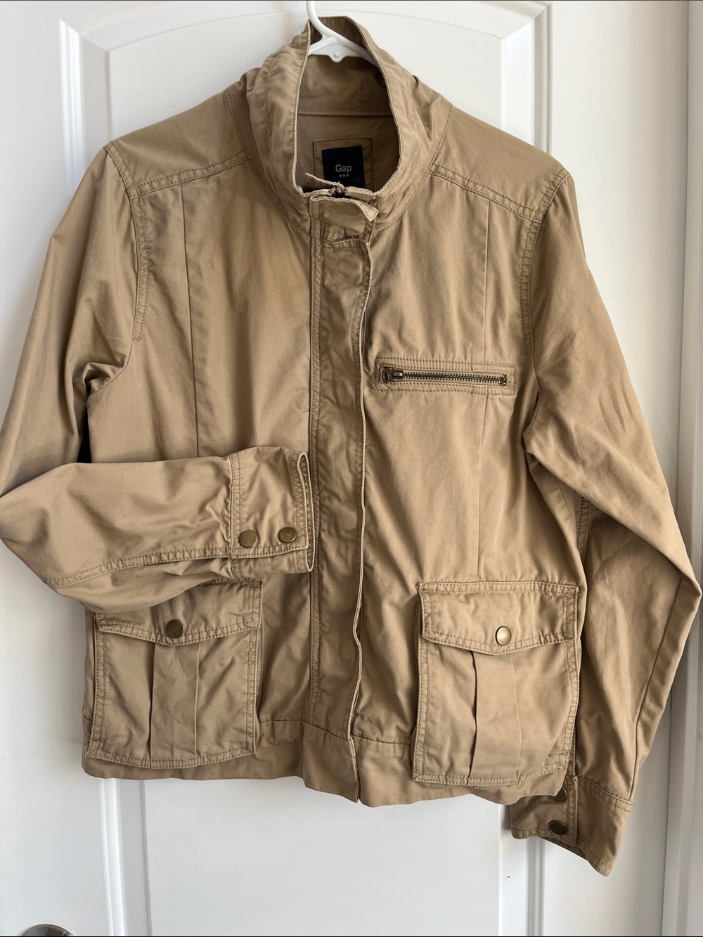 GAP Classic Women's Cotton Utility Field Jacket – Tan / Khaki Sz L